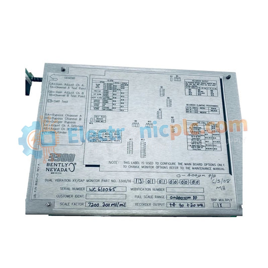 Bently Nevada 3300/16-13-01-01-00-00-00 Dual Vibration Monitor